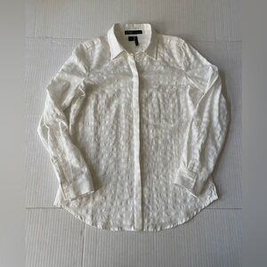 FDJ French Dressing Jeans White Classic Shirt Windowpane Check Size 4